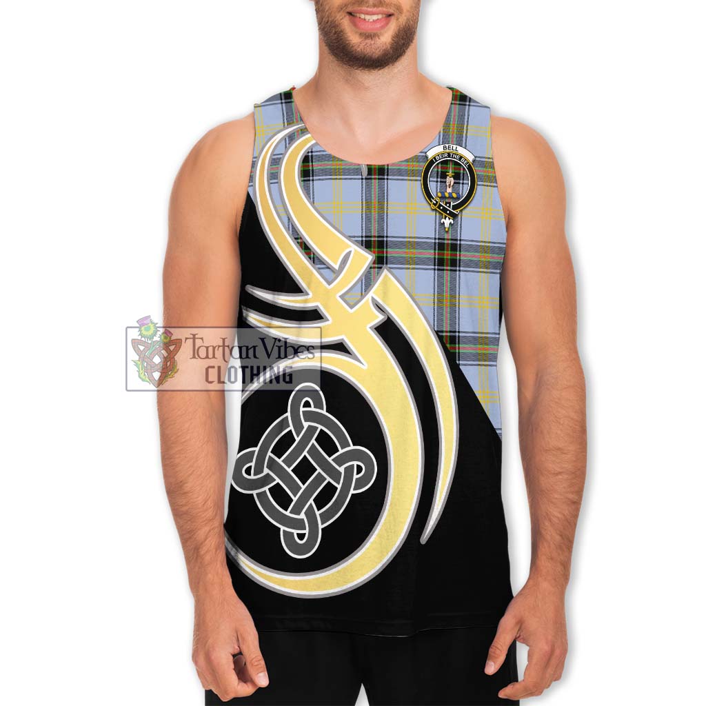 Bell of the Borders Tartan Men's Tank Top with Family Crest and Celtic Symbol Style Men - Tartan Vibes Clothing