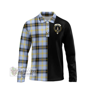 Bell of the Borders Tartan Long Sleeve Polo Shirt with Family Crest and Half Of Me Style Unisex - Tartanvibesclothing Shop