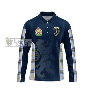 Bell of the Borders Tartan Long Sleeve Polo Shirt with Family Crest and Lion Rampant Vibes Sport Style Unisex - Tartan Vibes Clothing