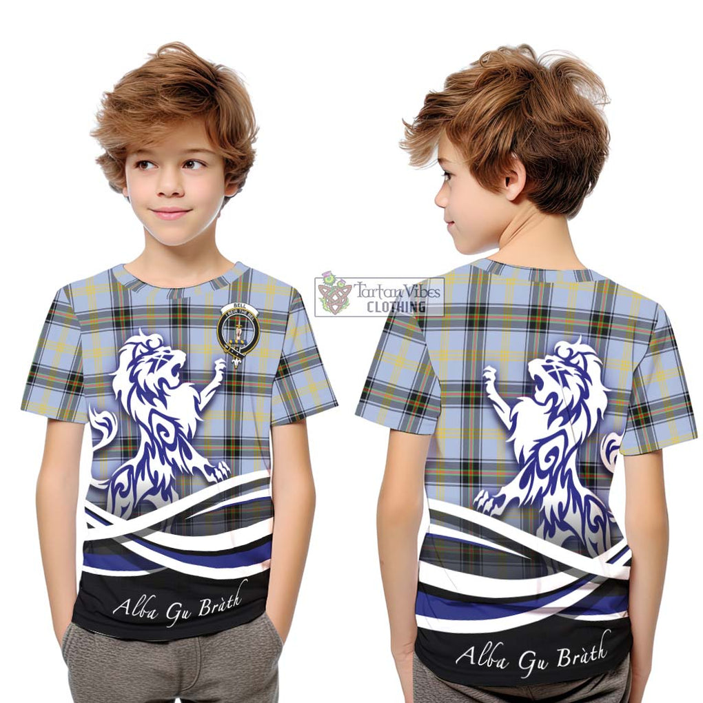 Bell of the Borders Tartan Kid T-Shirt with Alba Gu Brath Regal Lion Emblem Youth XL Size14 - Tartanvibesclothing Shop