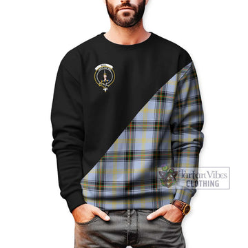 Bell of the Borders Tartan Sweatshirt with Family Crest and Military Logo Style Unisex - Tartanvibesclothing Shop