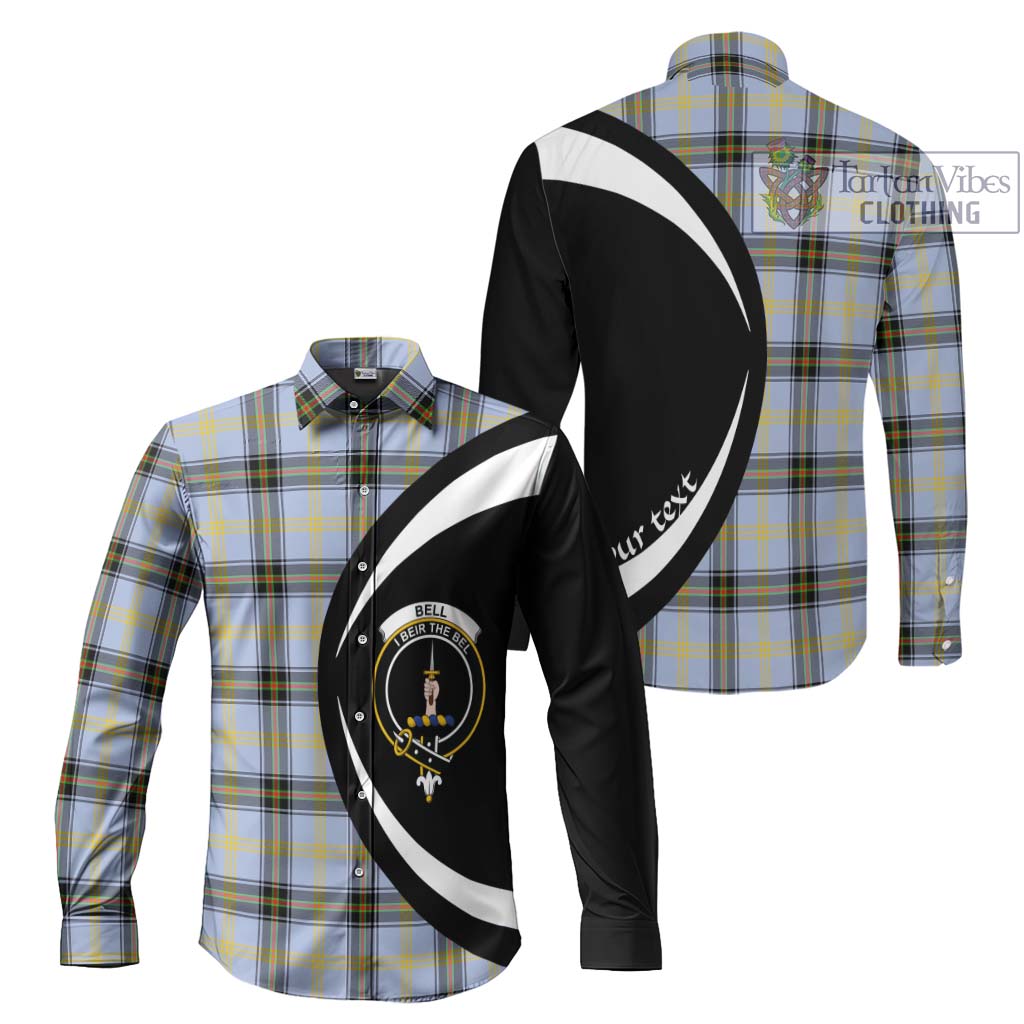 Bell of the Borders Tartan Long Sleeve Button Up with Family Crest Circle Style Men's Shirt S - Tartan Vibes Clothing
