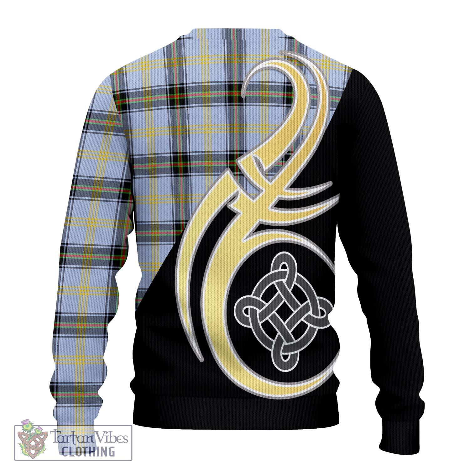 Bell of the Borders Tartan Knitted Sweater with Family Crest and Celtic Symbol Style - Tartan Vibes Clothing
