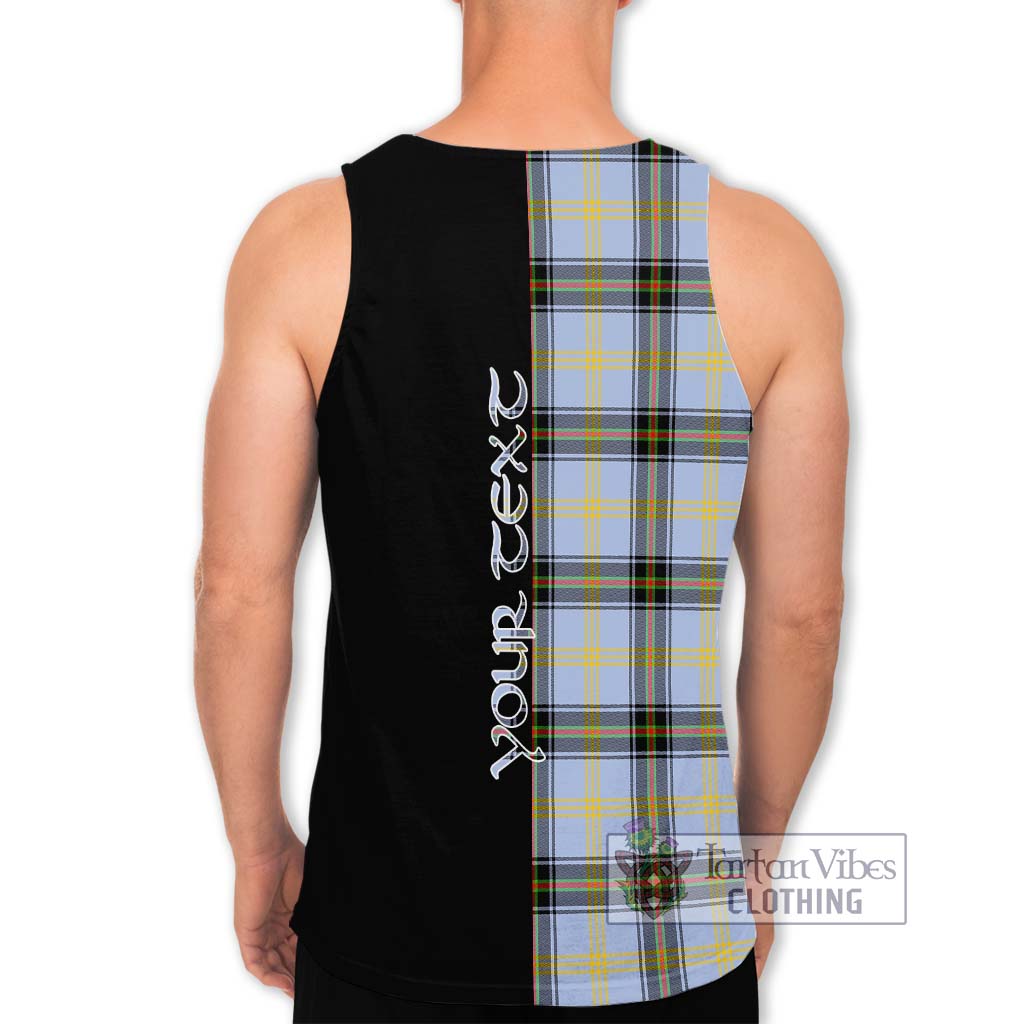 Bell of the Borders Tartan Men's Tank Top with Family Crest and Half Of Me Style - Tartanvibesclothing Shop