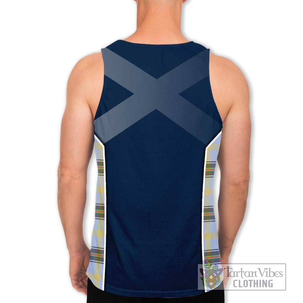 Bell of the Borders Tartan Men's Tank Top with Family Crest and Lion Rampant Vibes Sport Style - Tartan Vibes Clothing