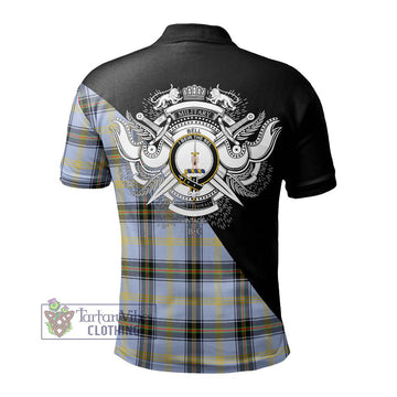 Bell of the Borders Tartan Polo Shirt with Family Crest and Military Logo Style - Tartan Vibes Clothing