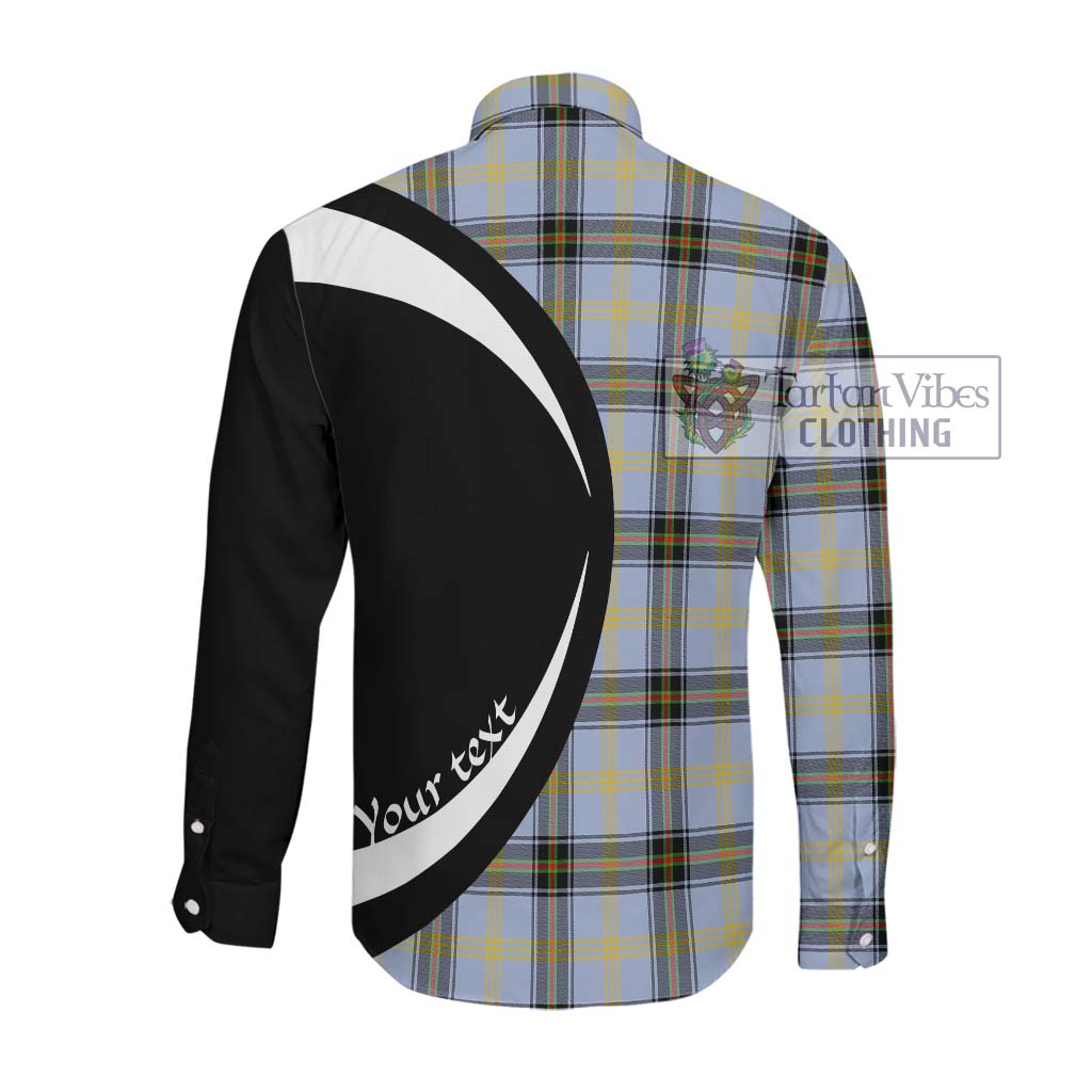 Bell of the Borders Tartan Long Sleeve Button Up with Family Crest Circle Style Men's Shirt - Tartan Vibes Clothing