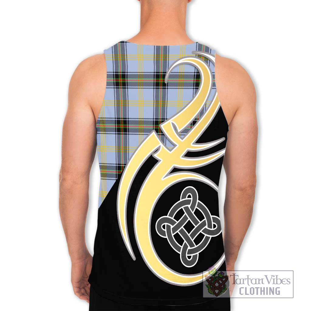Bell of the Borders Tartan Men's Tank Top with Family Crest and Celtic Symbol Style - Tartan Vibes Clothing