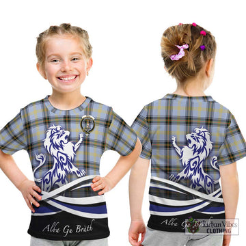 Bell of the Borders Tartan Kid T-Shirt with Alba Gu Brath Regal Lion Emblem - Tartanvibesclothing Shop