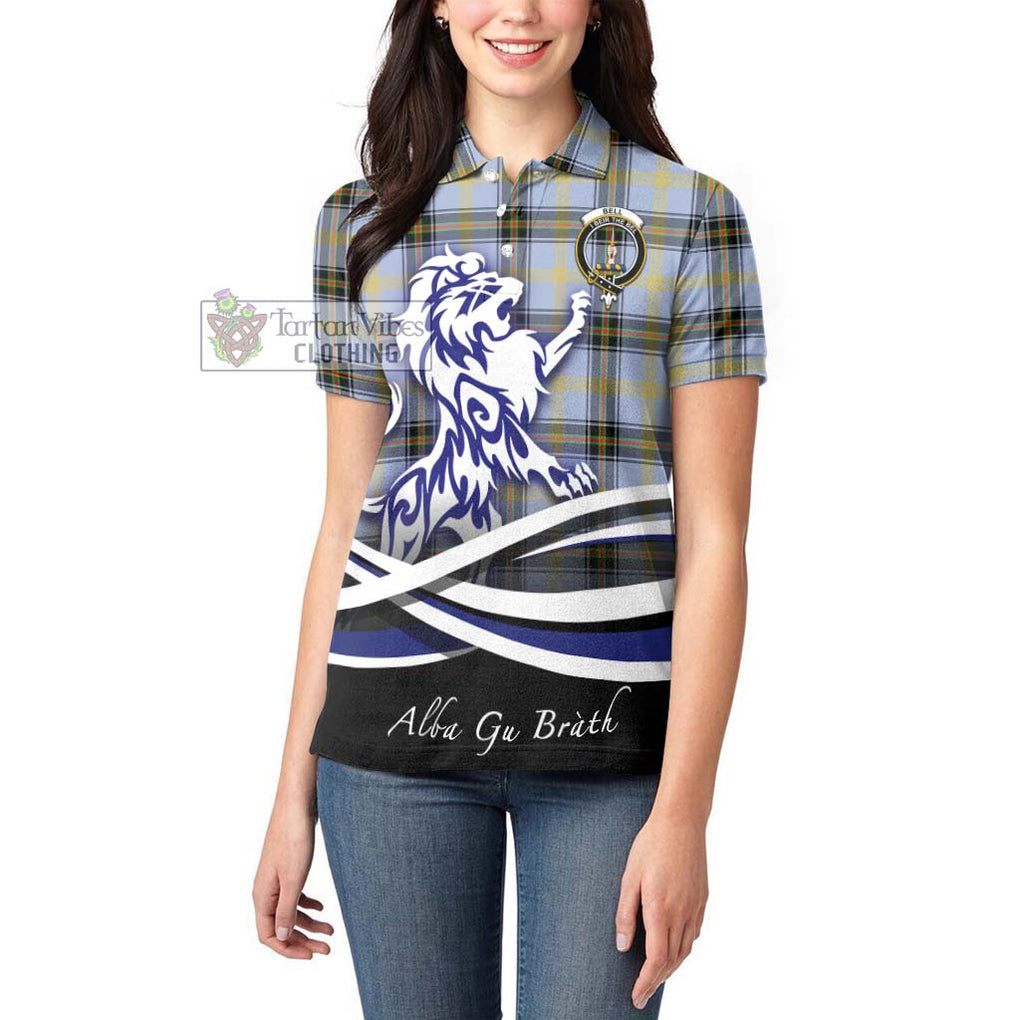 Bell of the Borders Tartan Women's Polo Shirt with Alba Gu Brath Regal Lion Emblem - Tartanvibesclothing Shop