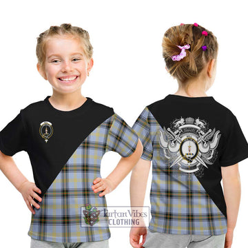 Bell of the Borders Tartan Kid T-Shirt with Family Crest and Military Logo Style - Tartanvibesclothing Shop