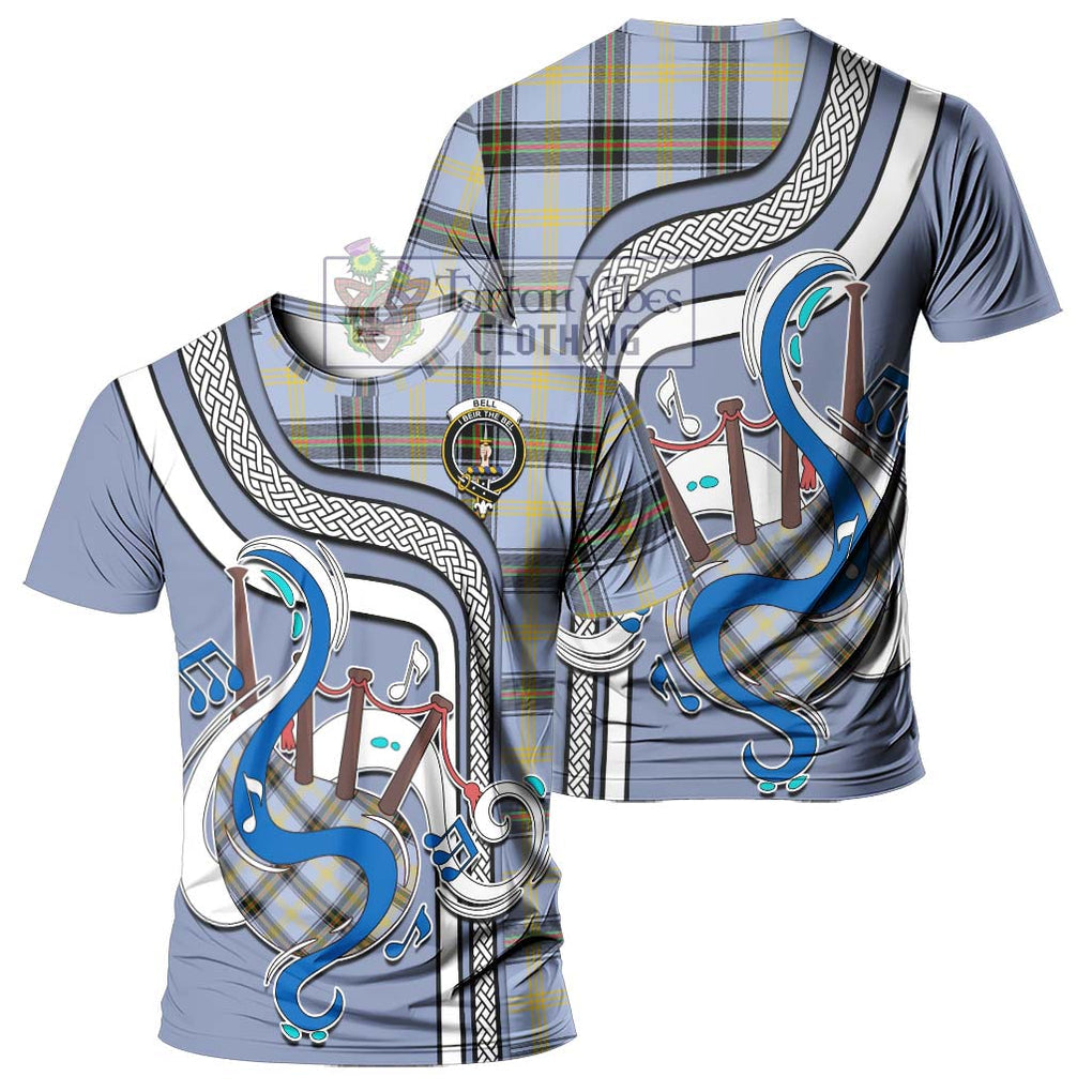 Bell of the Borders Tartan T-Shirt with Epic Bagpipe Style - Tartanvibesclothing Shop