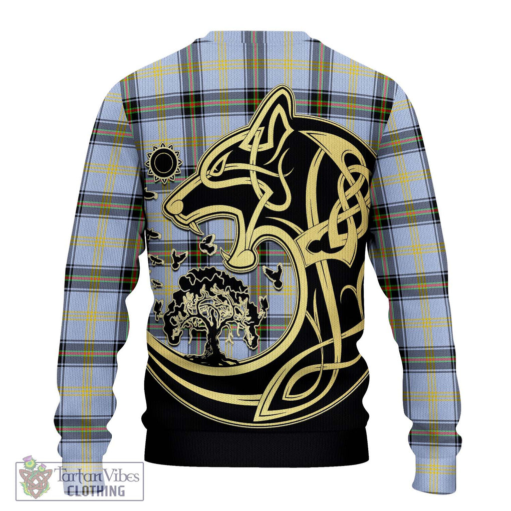 Bell of the Borders Tartan Knitted Sweater with Family Crest Celtic Wolf Style - Tartan Vibes Clothing