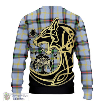 Bell of the Borders Tartan Knitted Sweater with Family Crest Celtic Wolf Style - Tartan Vibes Clothing