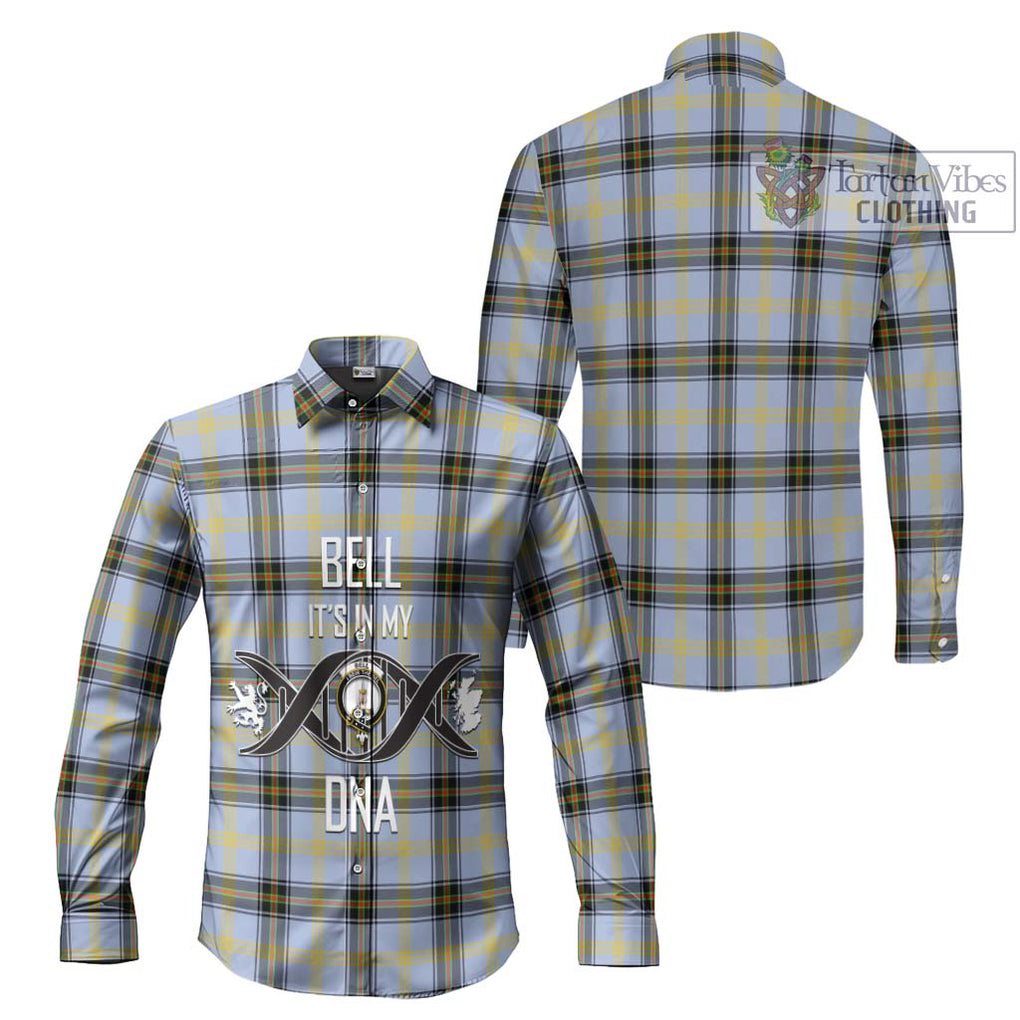 Bell of the Borders Tartan Long Sleeve Button Shirt with Family Crest DNA In Me Style Men's Shirt - Tartanvibesclothing Shop