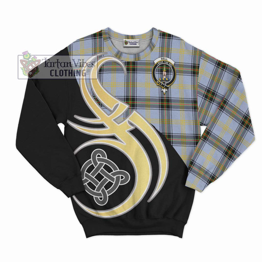Bell of the Borders Tartan Sweatshirt with Family Crest and Celtic Symbol Style - Tartan Vibes Clothing