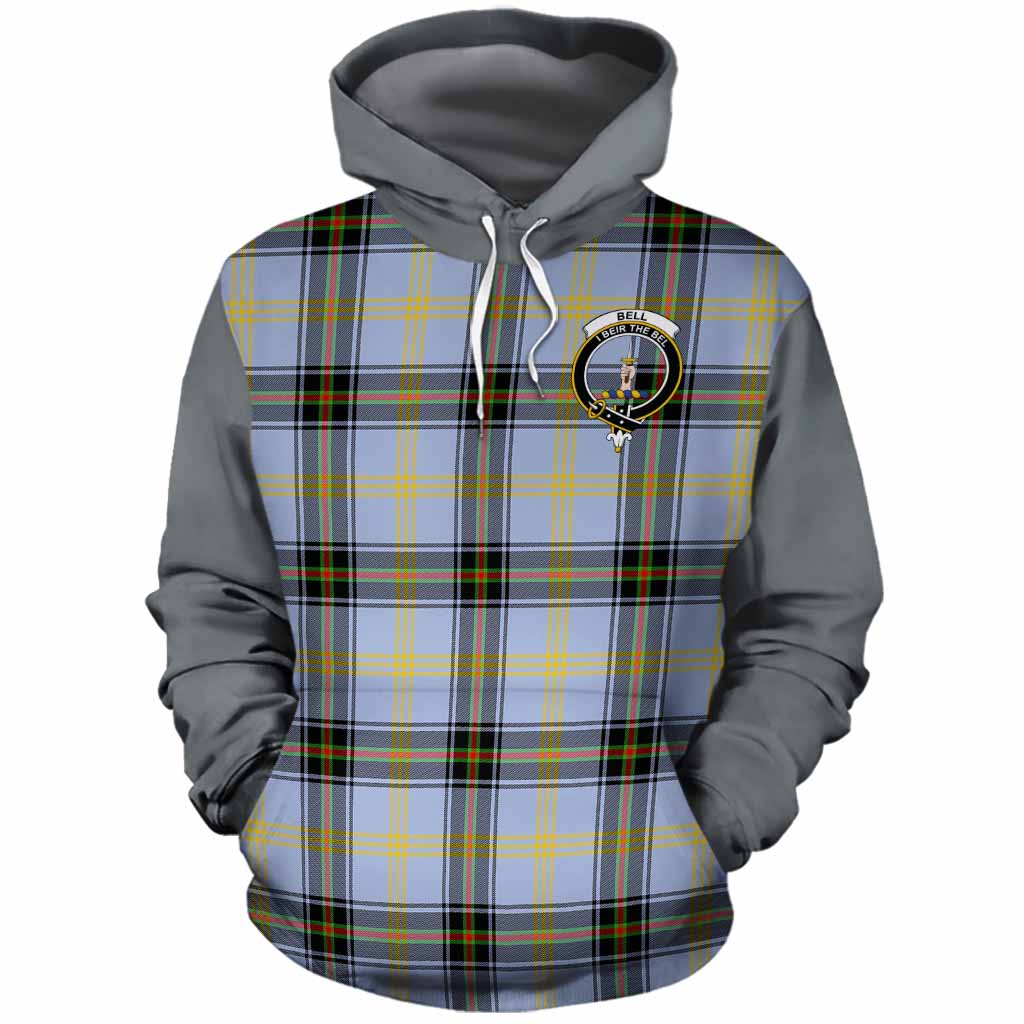 Bell Tartan Accent Cotton Hoodie with Family Crest