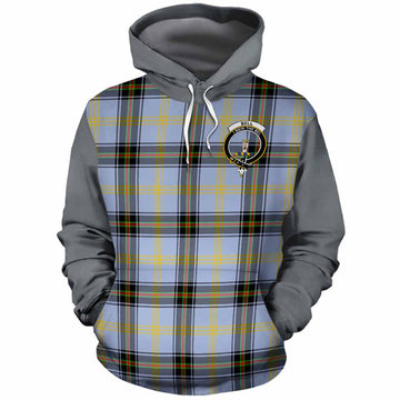 Bell Tartan Accent Cotton Hoodie with Family Crest