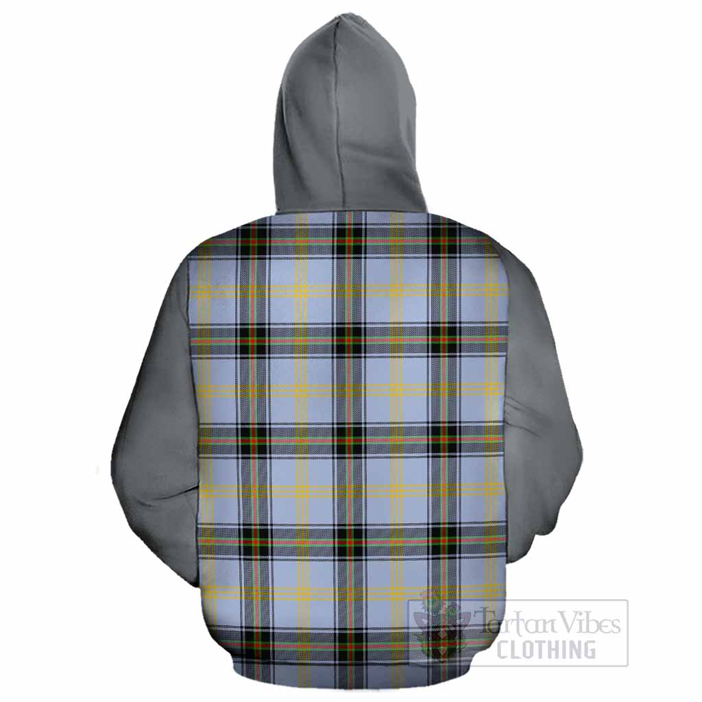 Bell Tartan Accent Cotton Hoodie with Family Crest