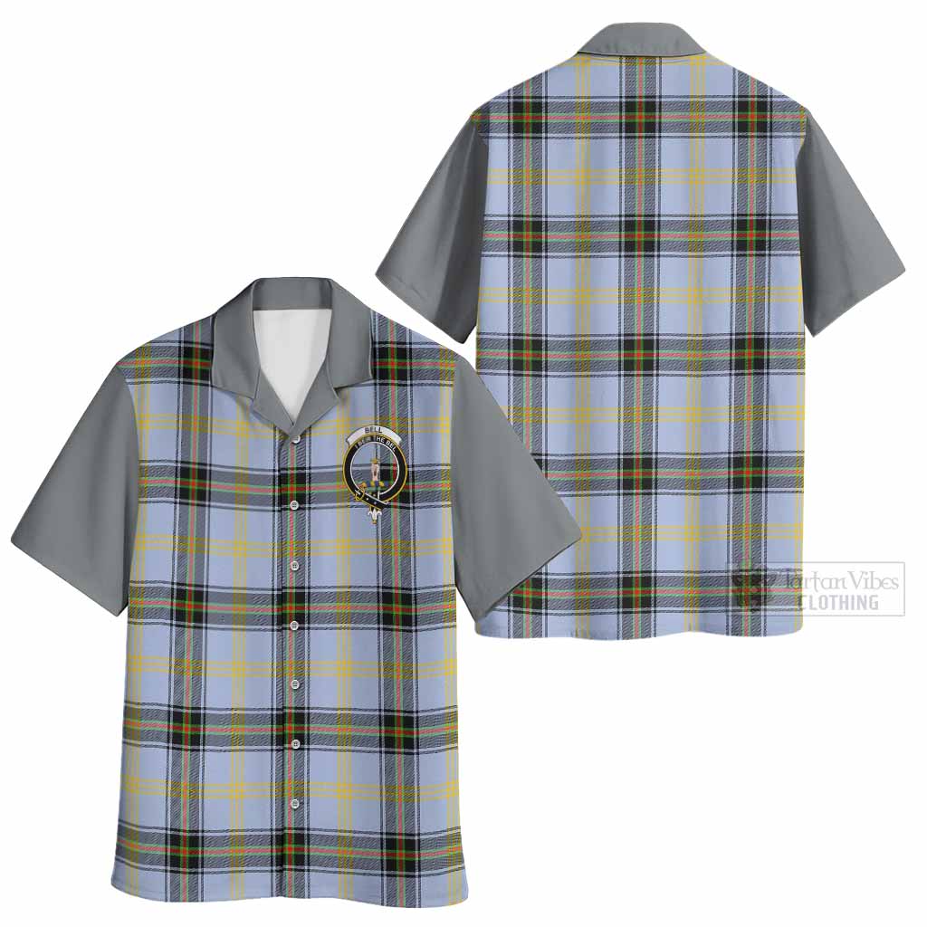Bell Tartan Accent Hawaiian Shirt with Family Crest