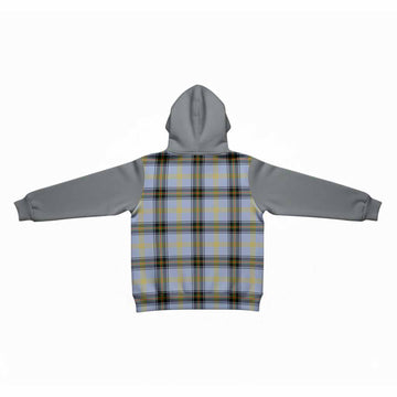 Bell Tartan Accent Kid Hoodie with Family Crest