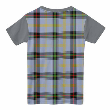 Bell Tartan Accent Kid T-shirt with Family Crest