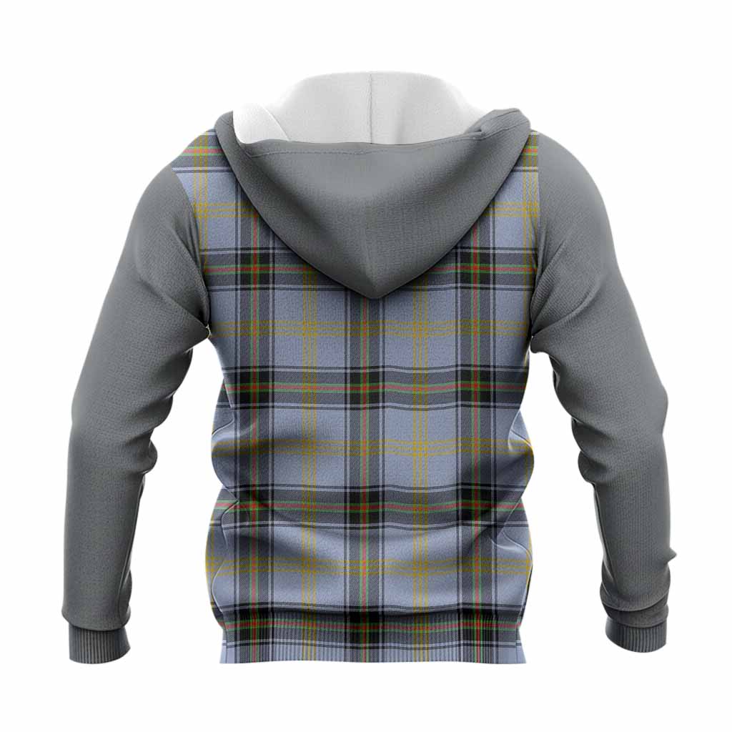 Bell Tartan Accent Knitted Hoodie with Family Crest