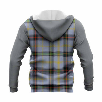 Bell Tartan Accent Knitted Hoodie with Family Crest