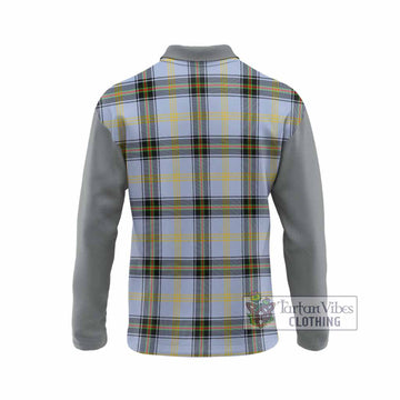 Bell Tartan Accent Long Sleeve Polo Shirt with Family Crest