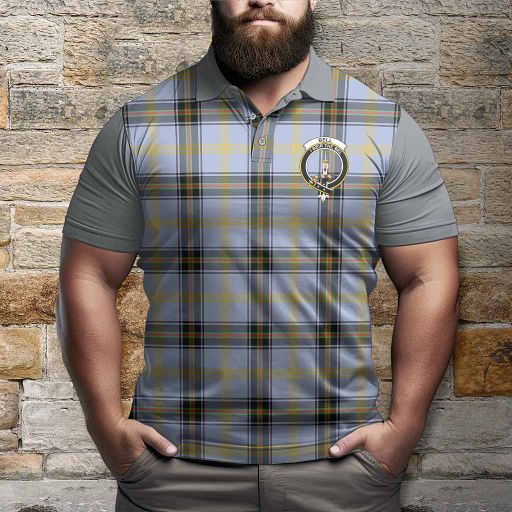 Bell Tartan Accent Polo Shirt with Family Crest