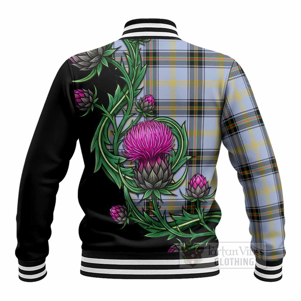 Bell Tartan Baseball Jacket Resilient Scottish Thistle - Tartan Vibes Clothing