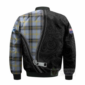 Bell Tartan Bomber Jacket New Zealand Pattern Unique Zipper Stylized