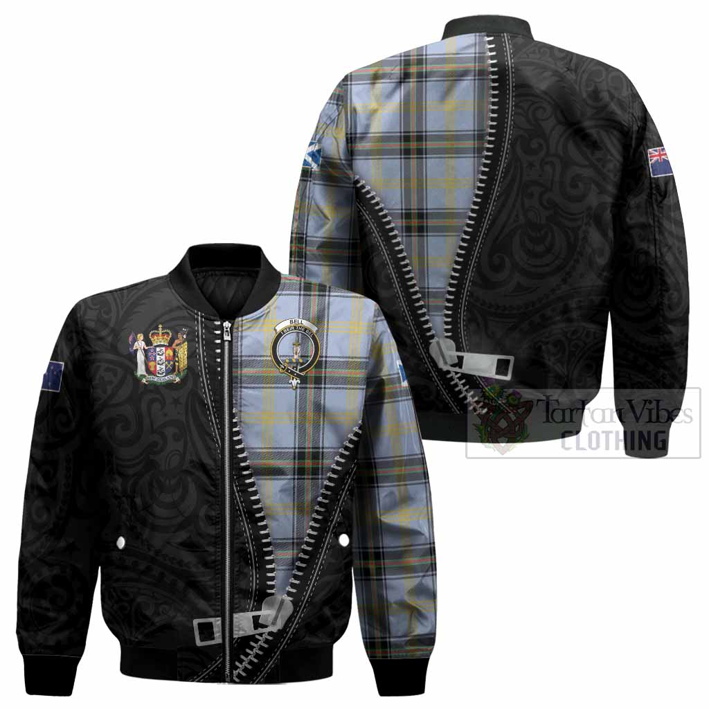 Bell Tartan Bomber Jacket New Zealand Pattern Unique Zipper Stylized