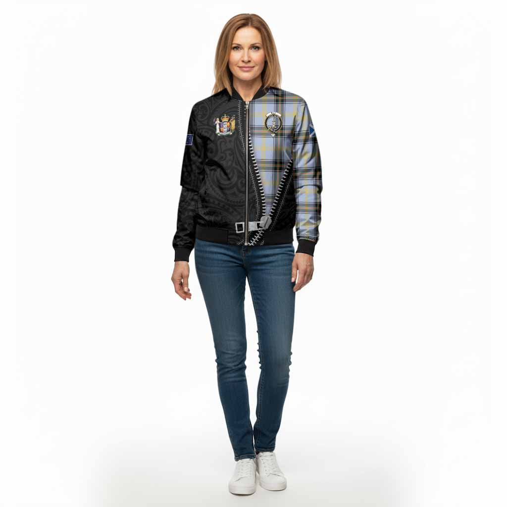 Bell Tartan Bomber Jacket New Zealand Pattern Unique Zipper Stylized