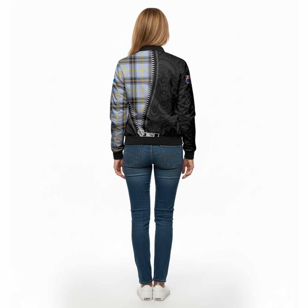 Bell Tartan Bomber Jacket New Zealand Pattern Unique Zipper Stylized