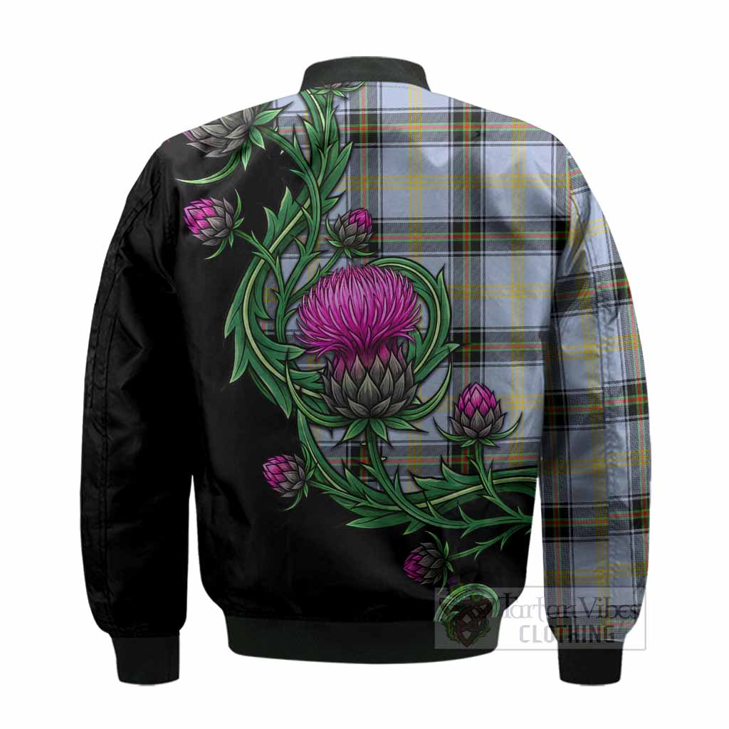 Bell Tartan Bomber Jacket Resilient Scottish Thistle - Tartan Vibes Clothing