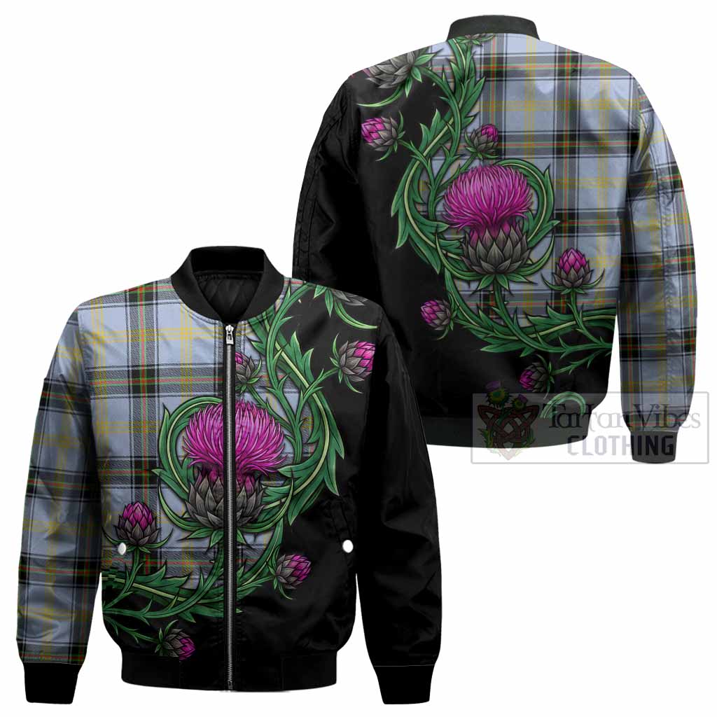 Bell Tartan Bomber Jacket Resilient Scottish Thistle - Tartan Vibes Clothing