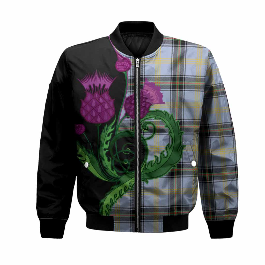 Bell Tartan Bomber Jacket Traditional Scottish Thistle