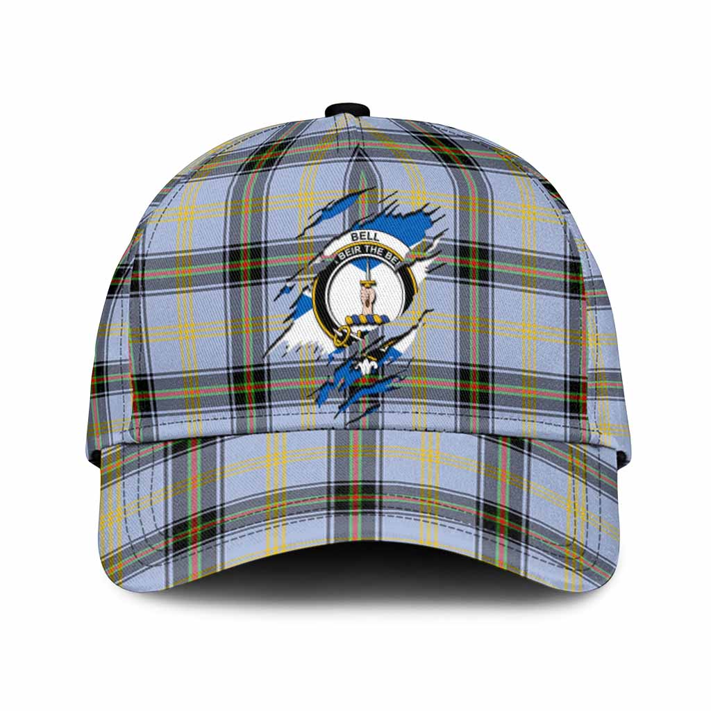 Bell Tartan Classic Cap with Family Crest In Me Style