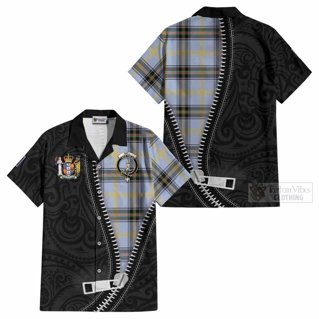 Bell Tartan Cotton Hawaiian Shirt New Zealand Pattern Unique Zipper Stylized