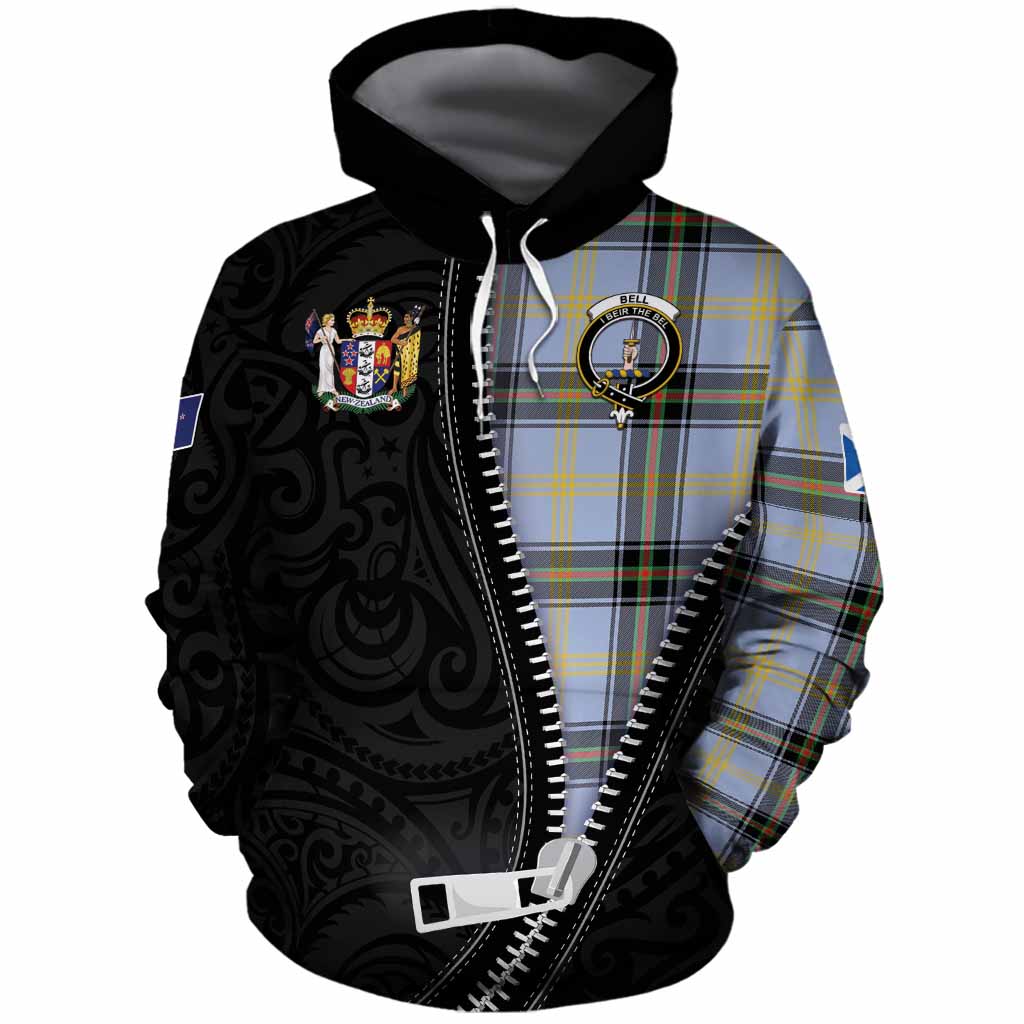 Bell Tartan Cotton Hoodie New Zealand Pattern Unique Zipper Stylized