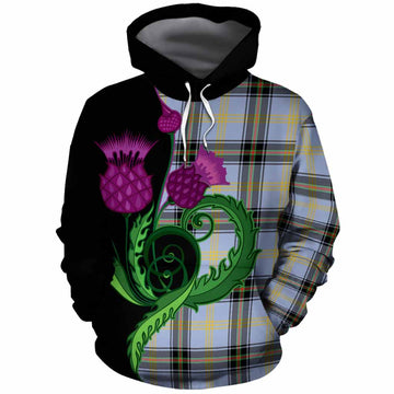 Bell Tartan Cotton Hoodie Traditional Scottish Thistle