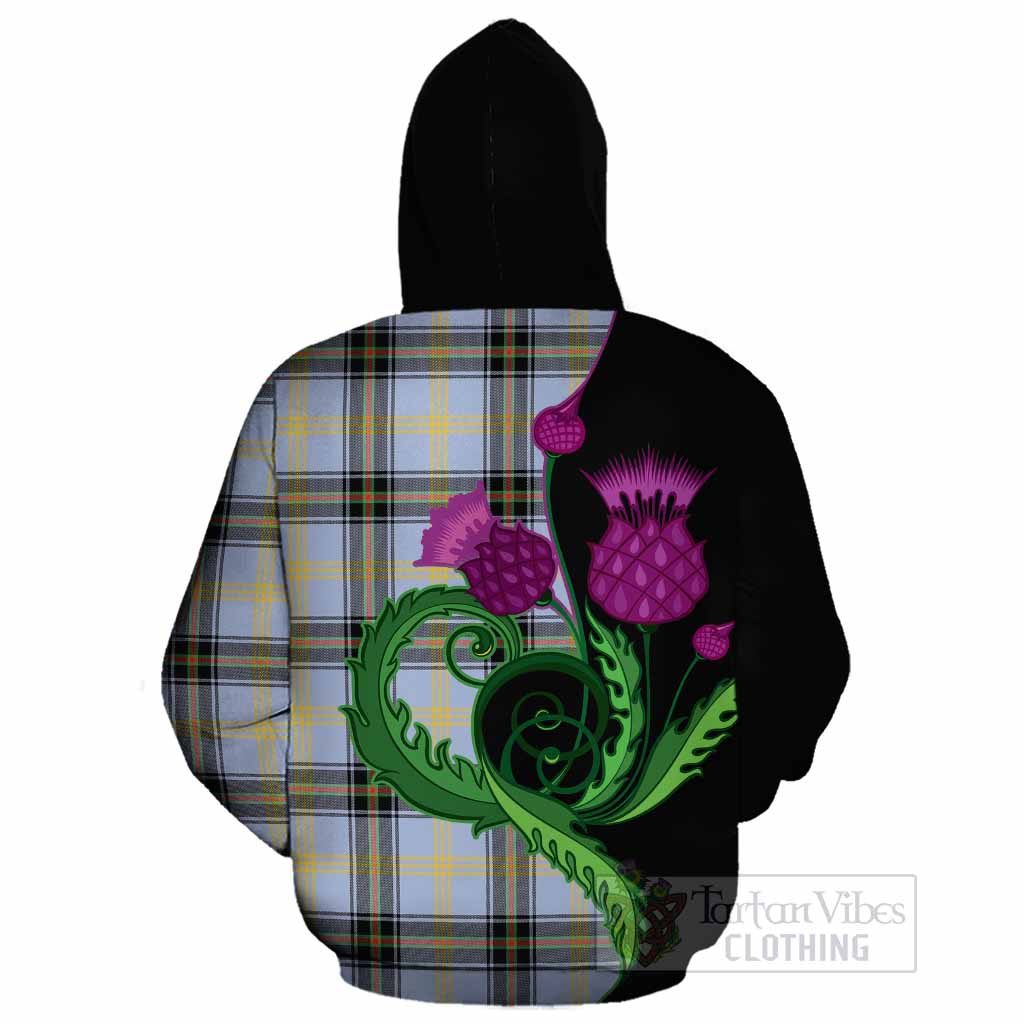 Bell Tartan Cotton Hoodie Traditional Scottish Thistle