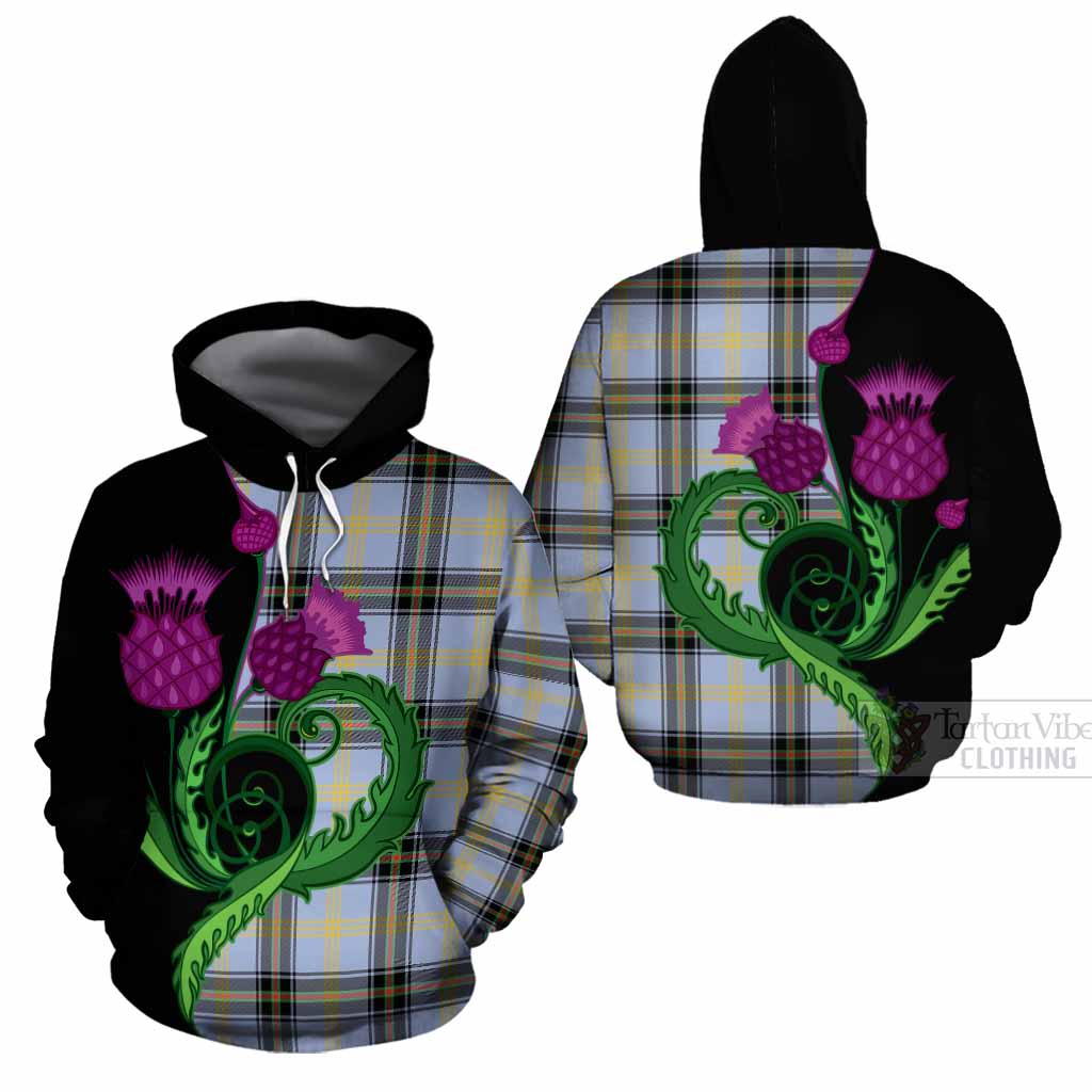 Bell Tartan Cotton Hoodie Traditional Scottish Thistle