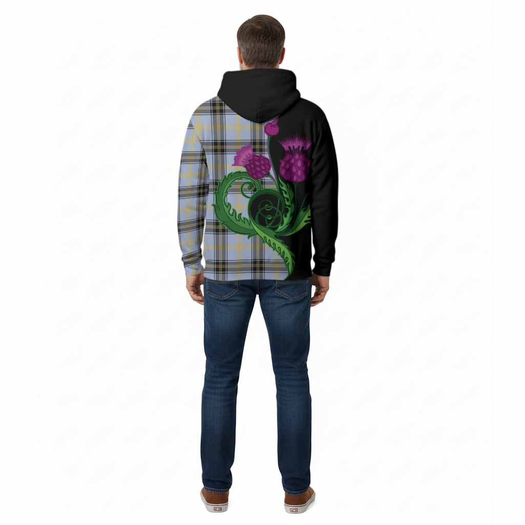 Bell Tartan Cotton Hoodie Traditional Scottish Thistle