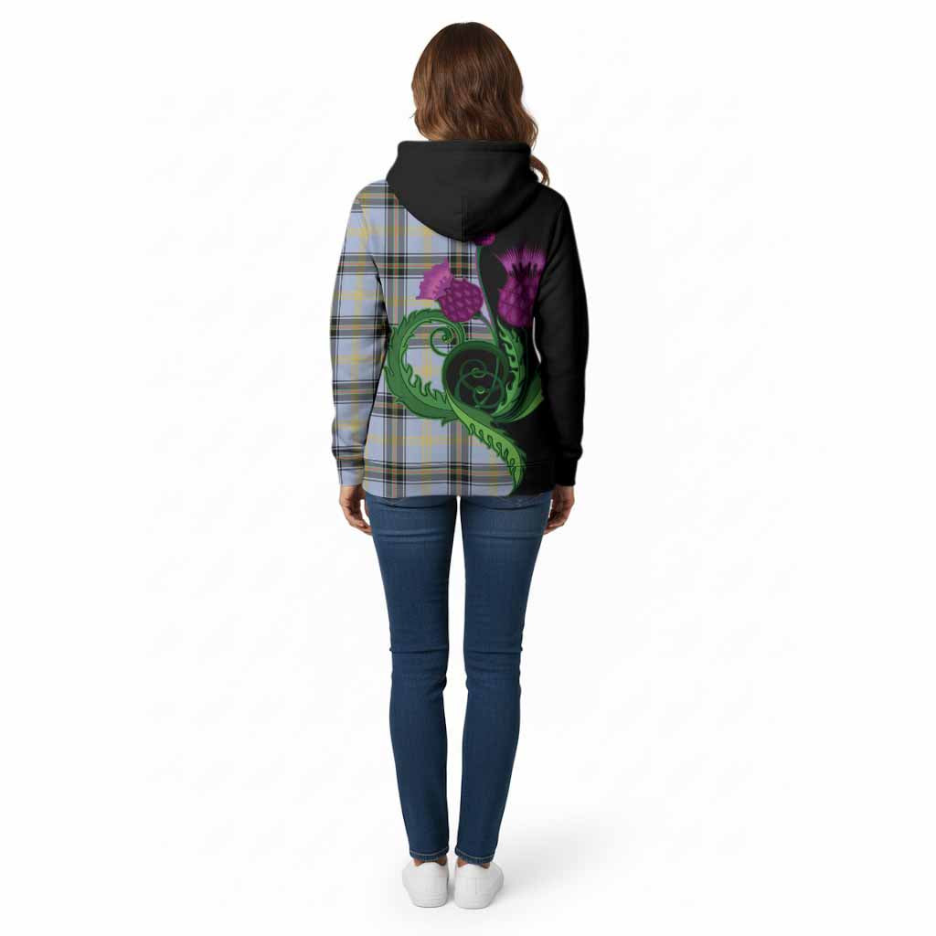 Bell Tartan Cotton Hoodie Traditional Scottish Thistle