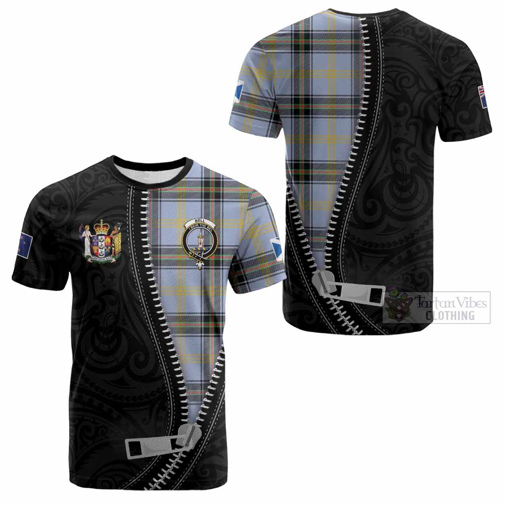 Bell Tartan Cotton T-shirt New Zealand Pattern Unique Zipper Stylized