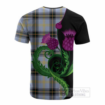 Bell Tartan Cotton T-shirt Traditional Scottish Thistle