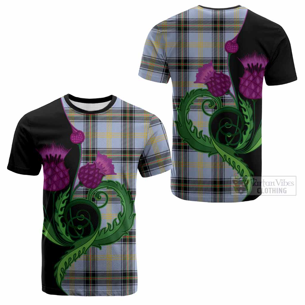 Bell Tartan Cotton T-shirt Traditional Scottish Thistle