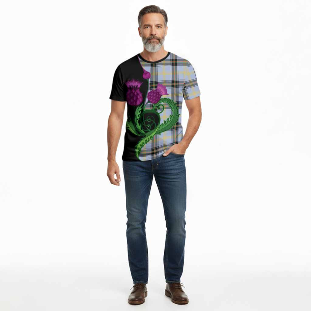 Bell Tartan Cotton T-shirt Traditional Scottish Thistle